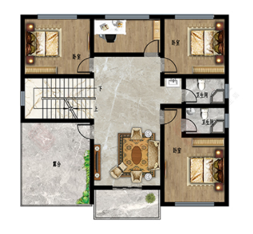 12×11米农村2层别墅设计，6室3厅户型规划，美观大气又实用