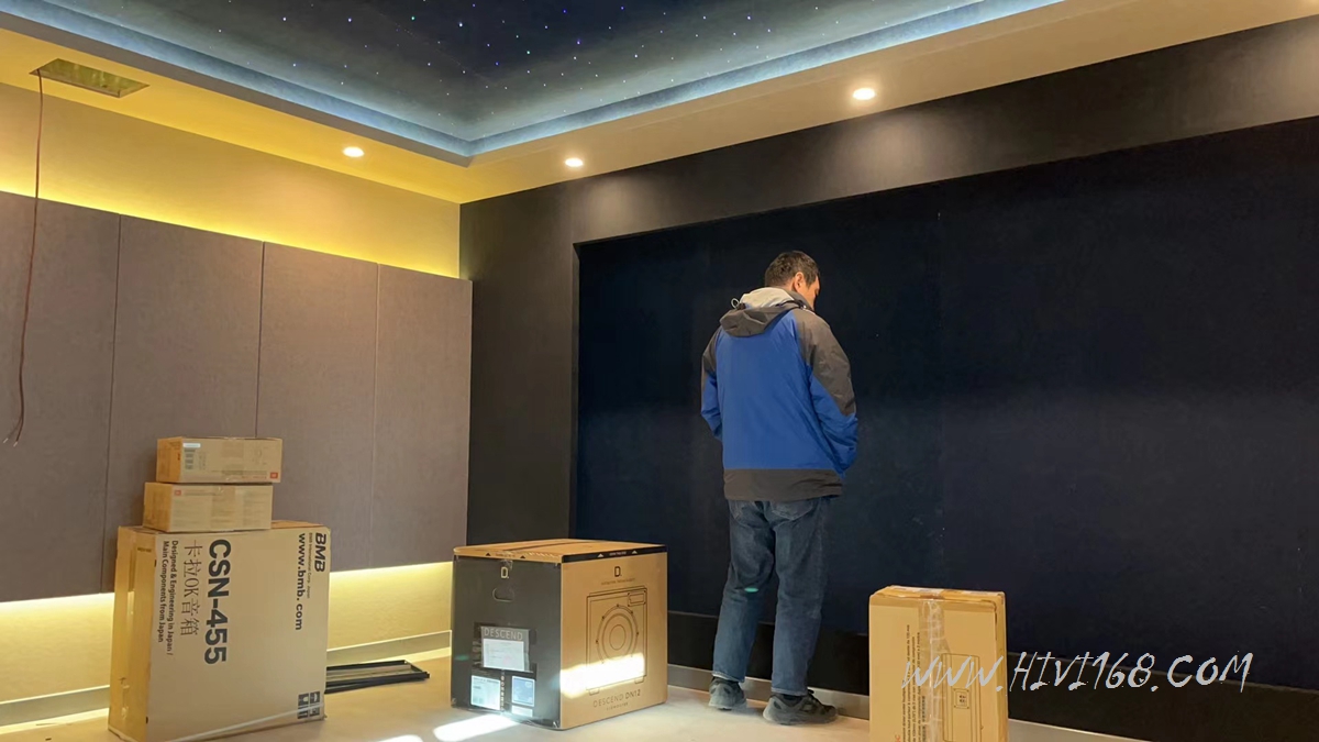 北京檀香府家庭影院影音室装修以及设备安装整体工程