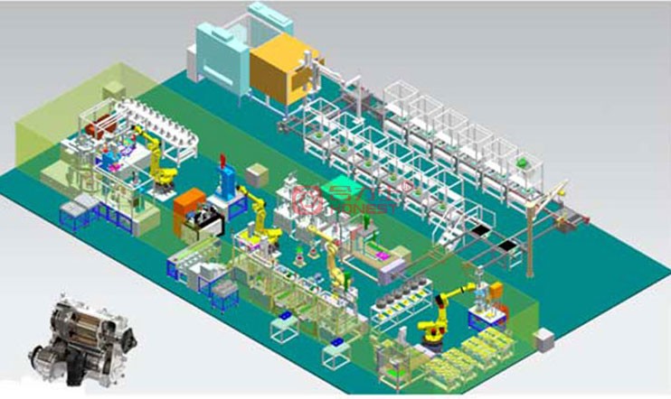 汽车三合一电驱系统、汽车驱动总成装配生产线