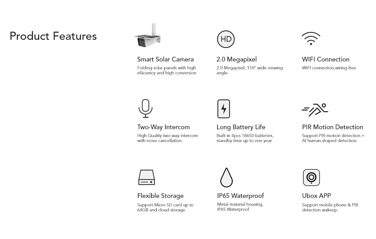 SC2 WIFI Outdoor Low Power Consumption Solar Camera