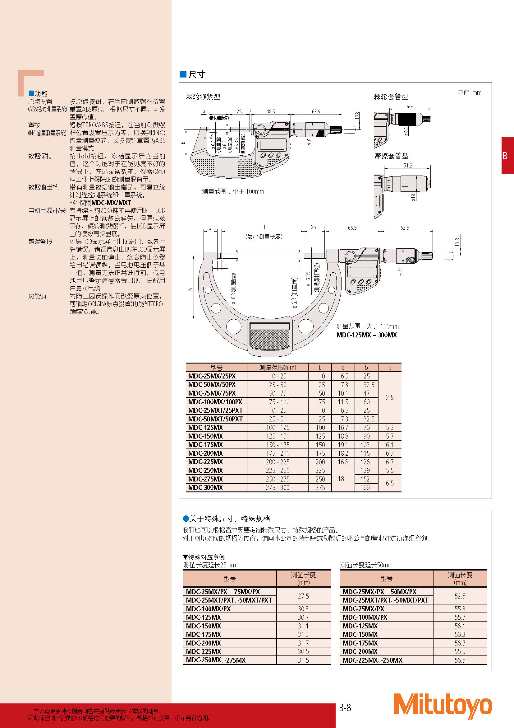 防冷卻液千分尺 293系列 MDC-MX/MXT/PX/PXT