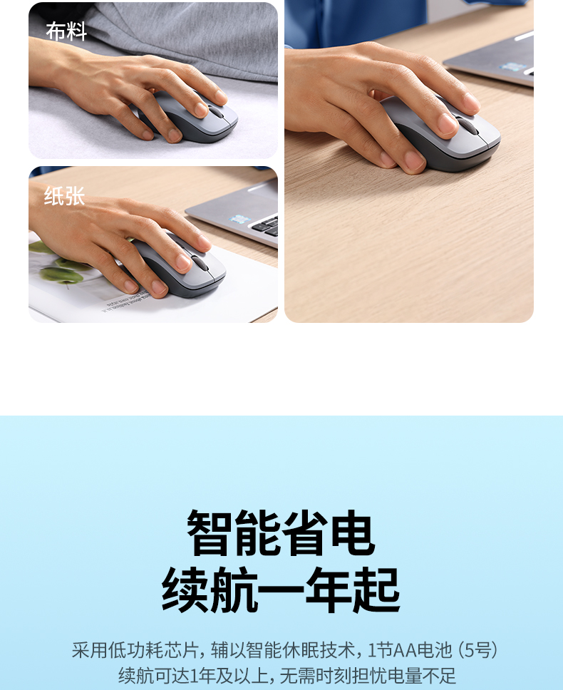 绿联无线鼠标蓝牙静音办公女生无限双模滑鼠macbook电脑ipad平板手机通用适用于小米苹果华为戴尔联想笔记本90321