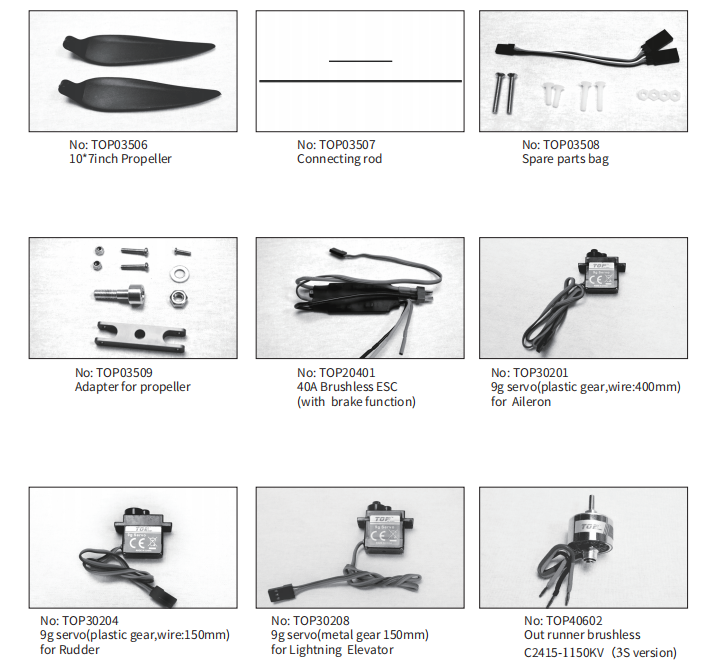 TOP RC HOBBY 2100MM LIGHTNING GLIDER