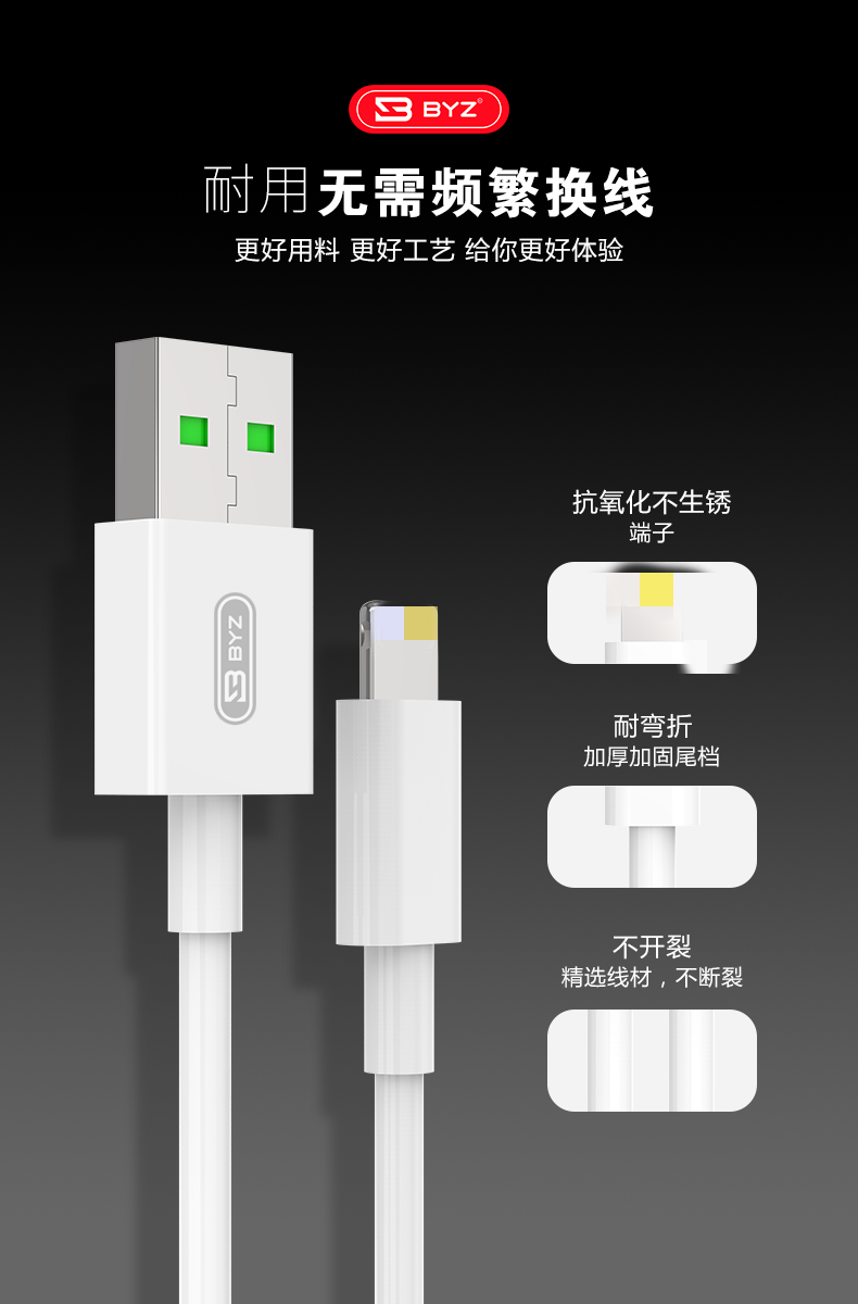  BYZ K11t  5A快充线 1米长 