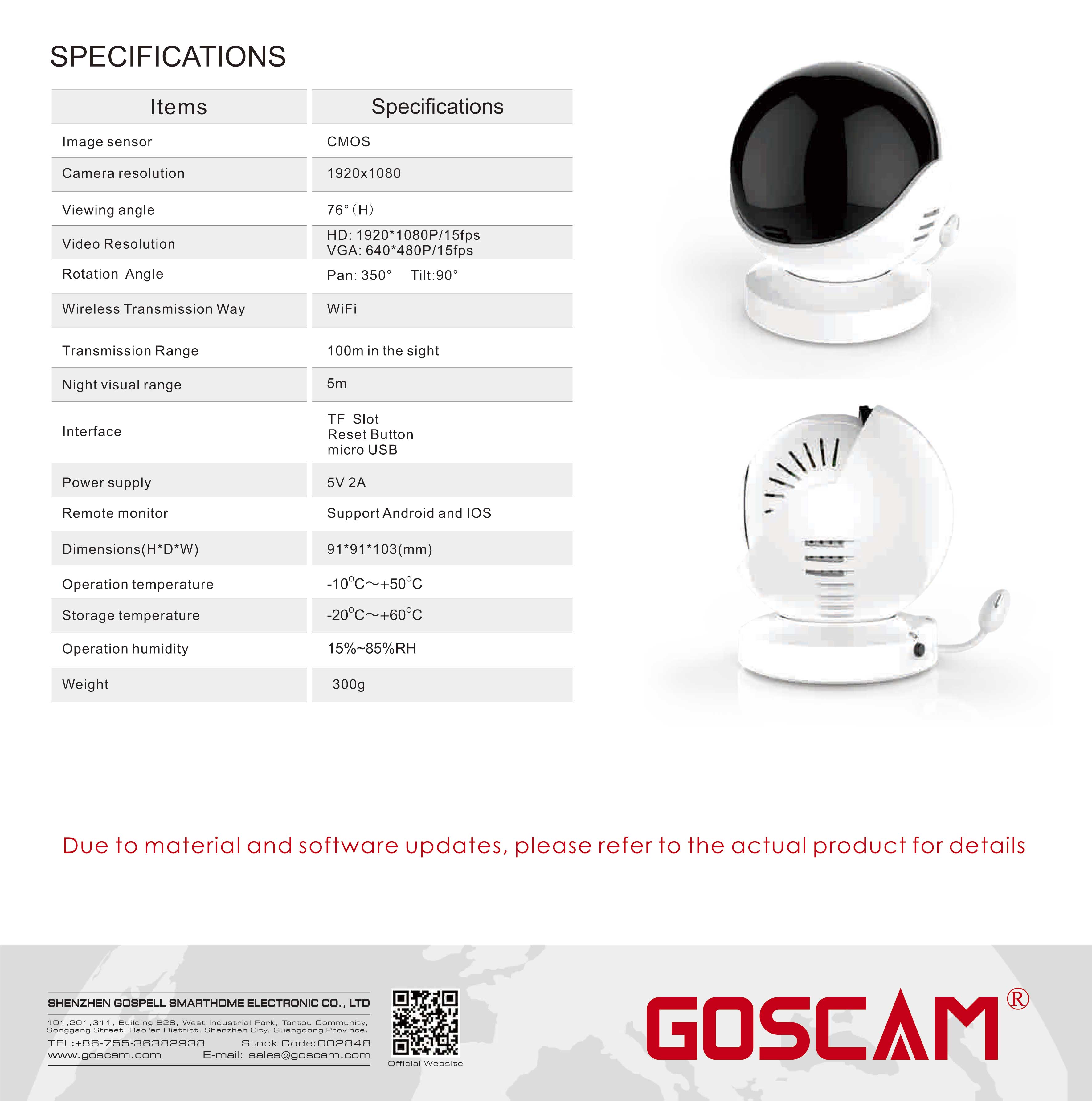 T8202JCA HD Wifi Camera