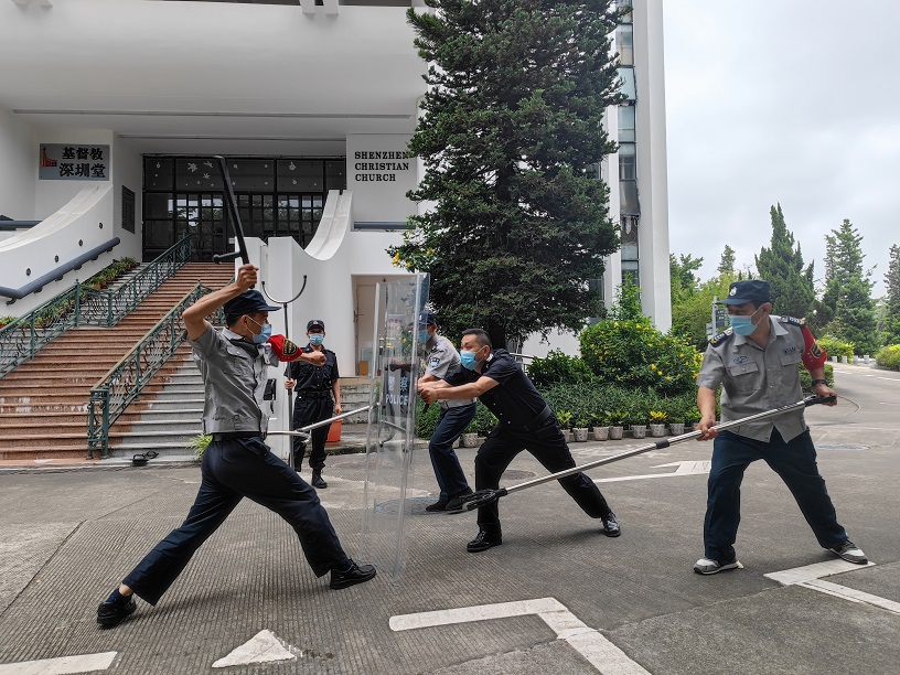 基督教深圳堂举行联合反恐应急演练