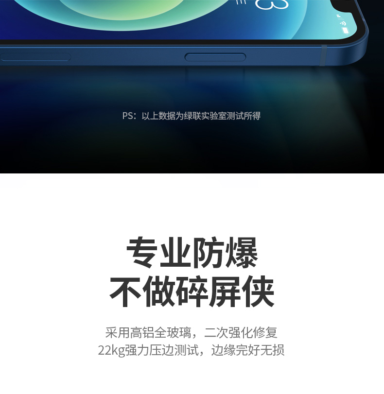 绿联20343 iPhone12 Pro 新款钢化膜3片装