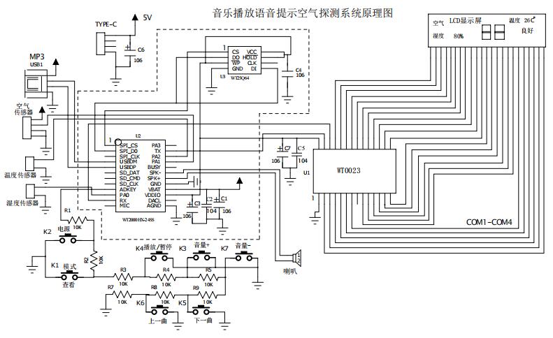 WT2003H語音芯片在氣體探測儀空氣質量監測系統的應用設計方案