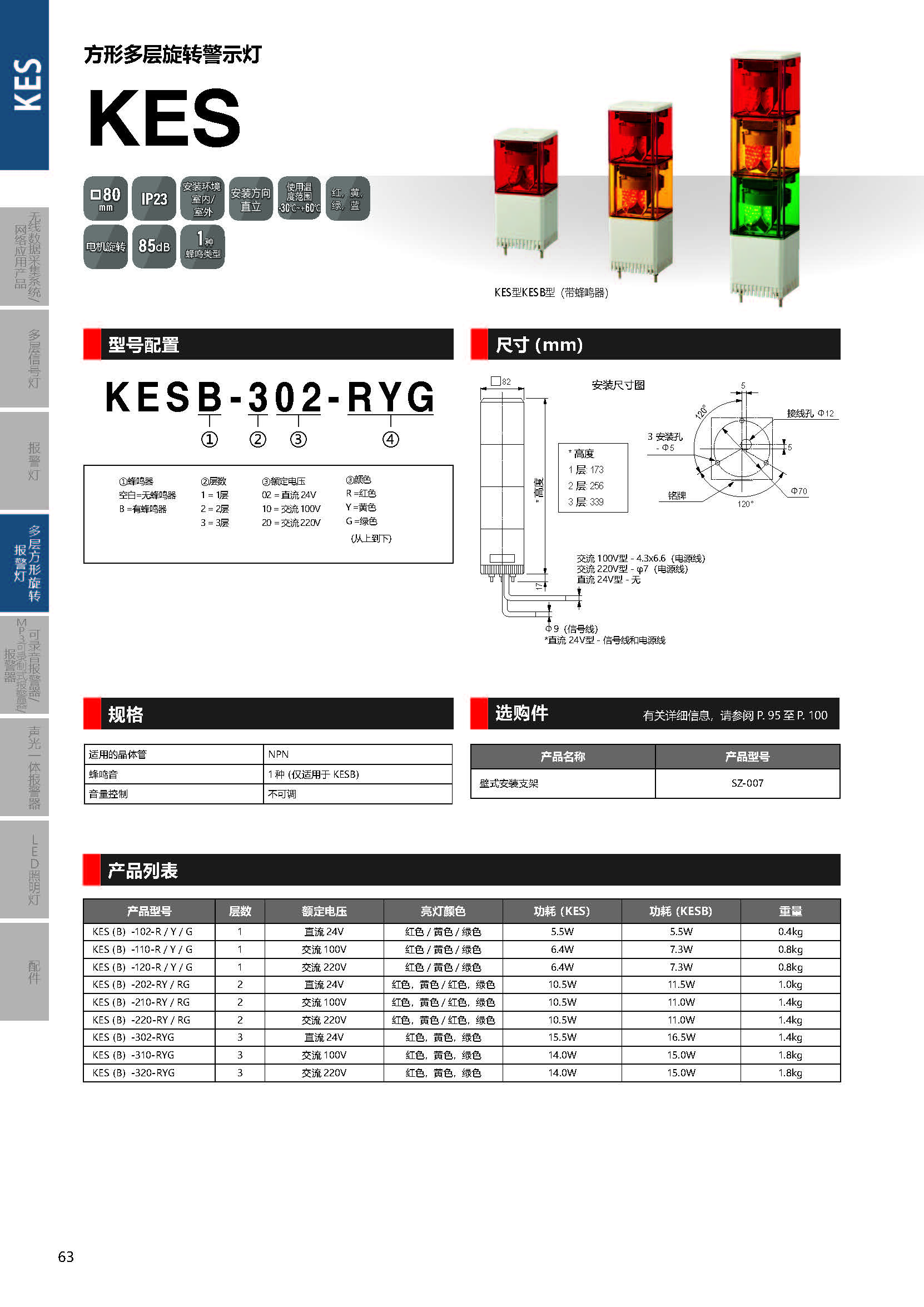 KJS 系列多层小型方形旋转报警灯