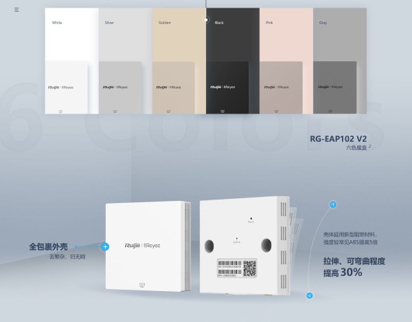 锐捷睿易RG-EAP102 V2 全千兆双频面板AP全屋wifi新款入墙式 