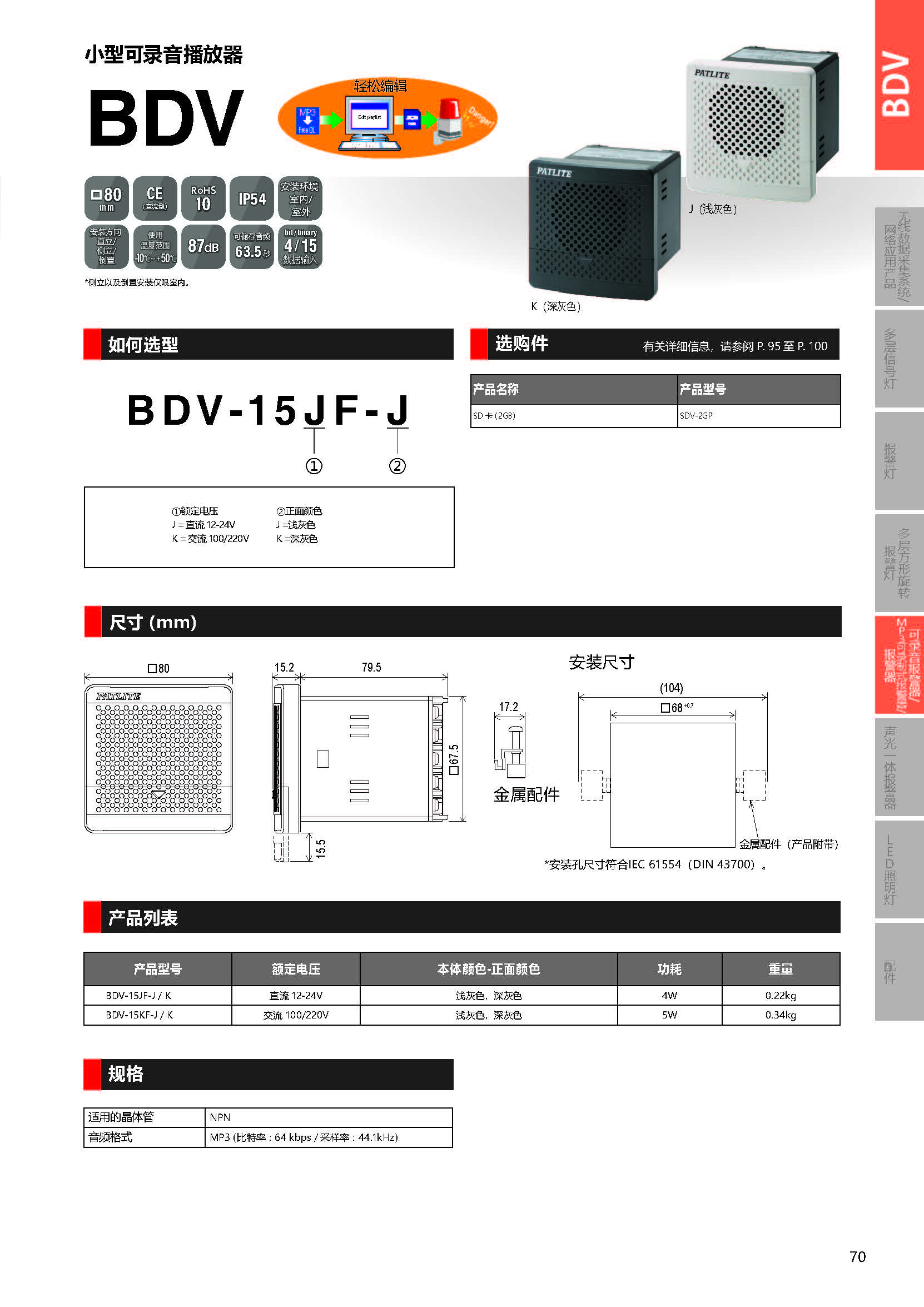 可录制式报警器BDV系列