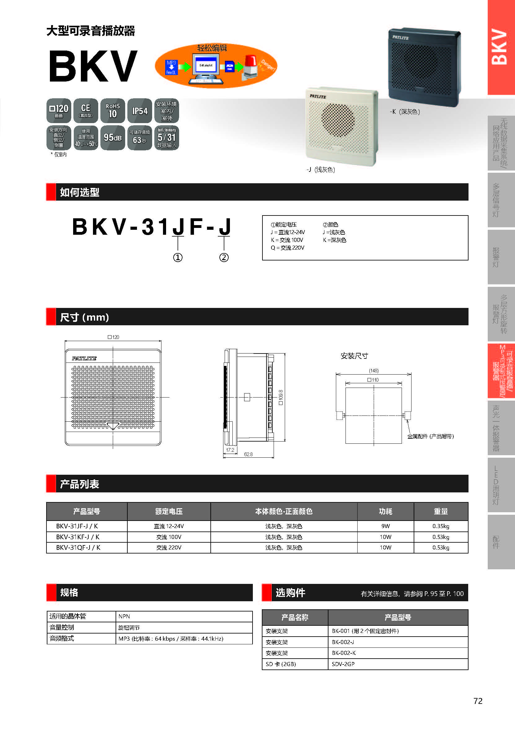 BKV 系列可录制式报警器