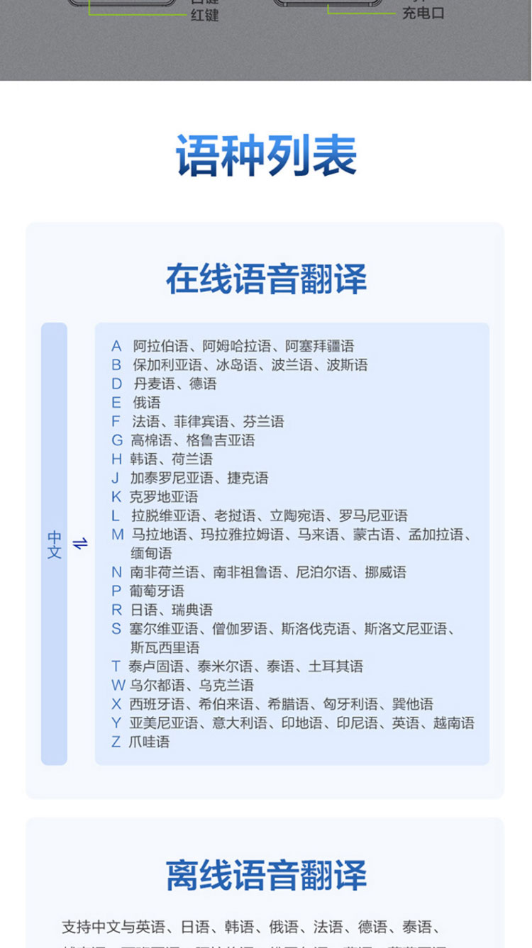 科大讯飞双屏翻译机 多语种离线翻译器 同声字幕翻译笔出国旅游口语实时翻译神器 商务黑