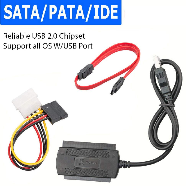 USB 2.0 to SATA/IDE Hard Drive Converter Cable