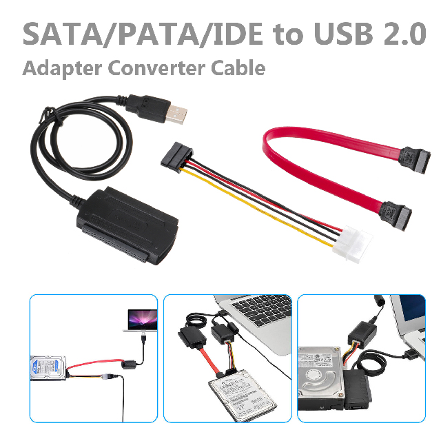 USB 2.0 to SATA/IDE Hard Drive Converter Cable