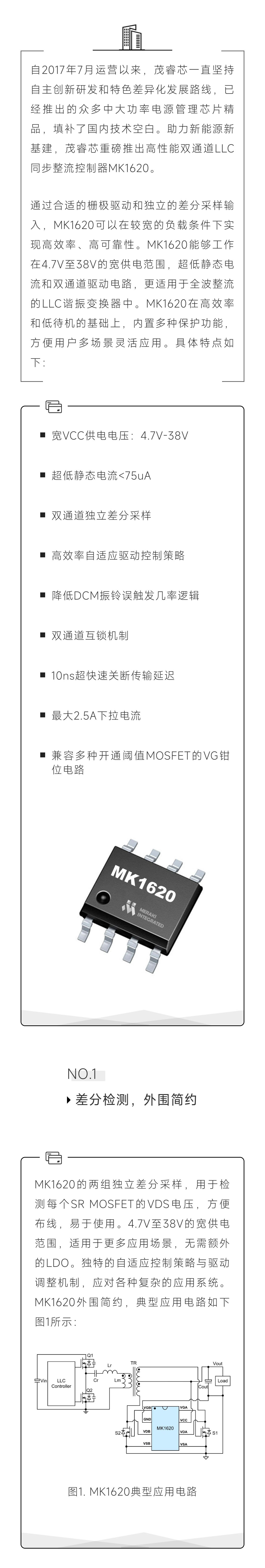 凯新达代理线：茂睿芯新品发布 | MK1620高性能双通道LLC同步整流控制器