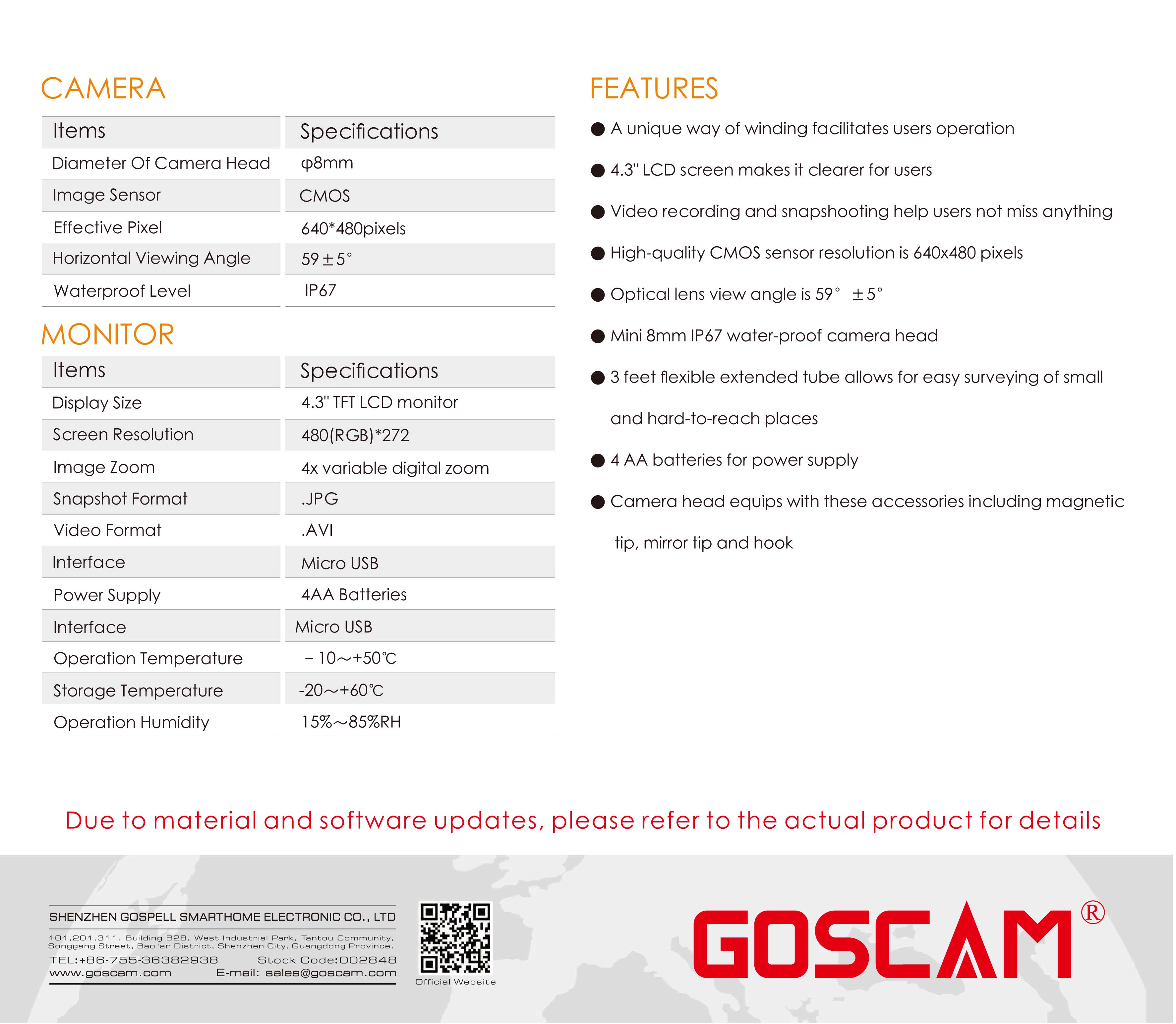 GL8812 palmscope Camera