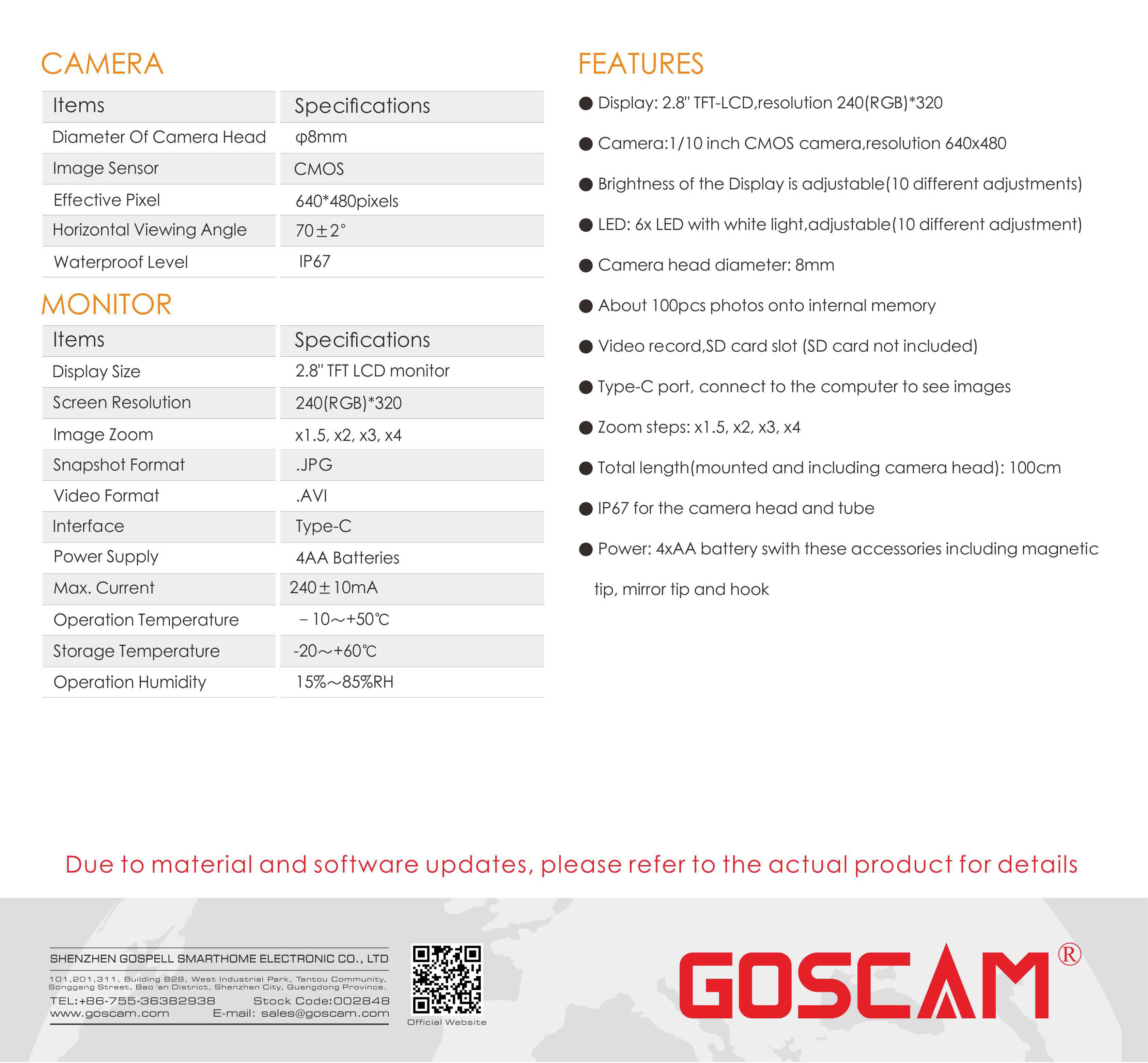 GL8838A palmscope Camera