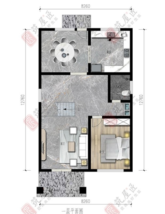 8×12米简欧三层别墅设计，挑空客厅+大套间+大露台，样式大气，品质生活