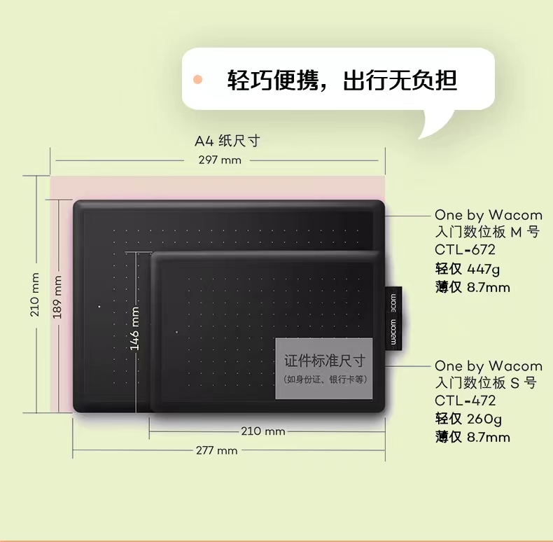 倍思Wacom入门级472手绘板（146MM*210MM）