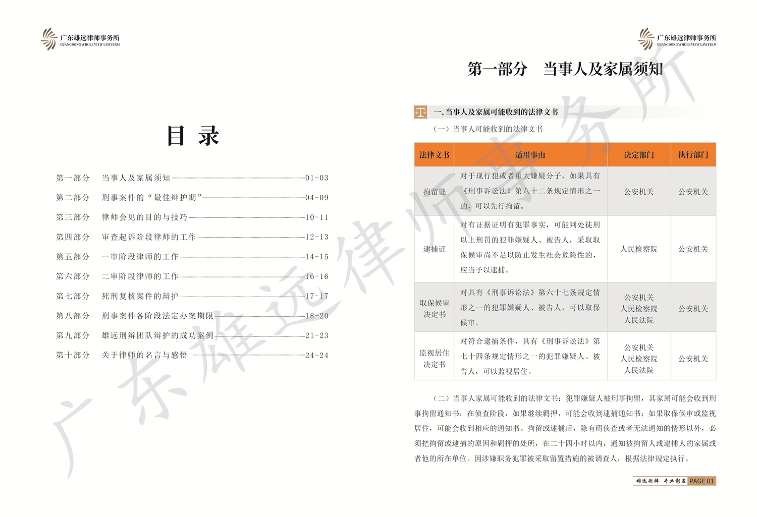 广东雄远律师事务所刑事辩护工作简介手册