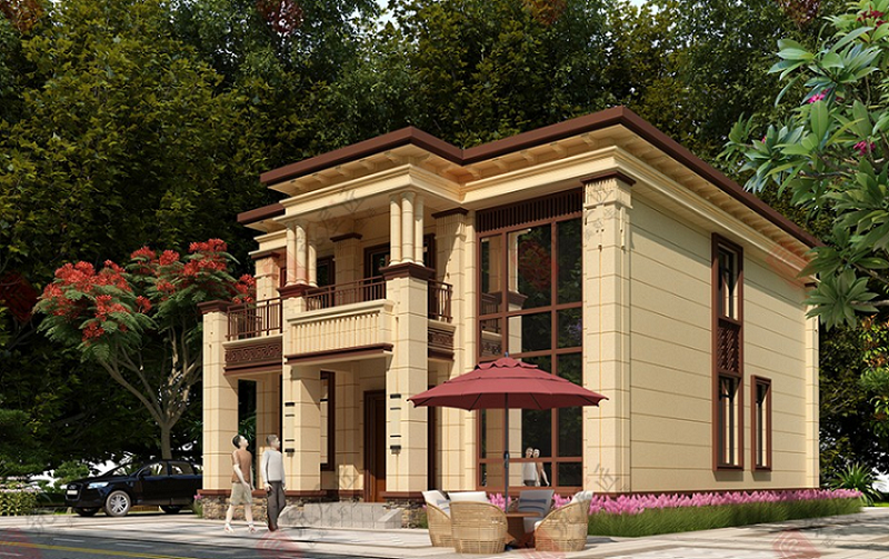 10×12米农村2层别墅设计，7室3厅新中式风格，美观大气舒适