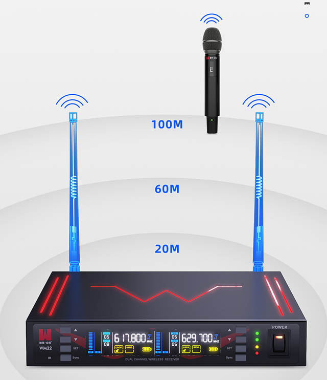 WM22 one-to-two wireless microphone - stable signal, strong anti-interference ability