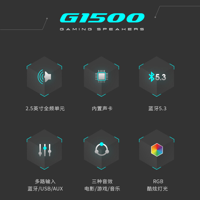 漫步者 G1500电脑音响台式家用小音箱游戏桌面蓝牙有线