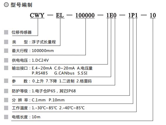 CWY-EL 浮子式長量程激光液位傳感器/水位計/液位計