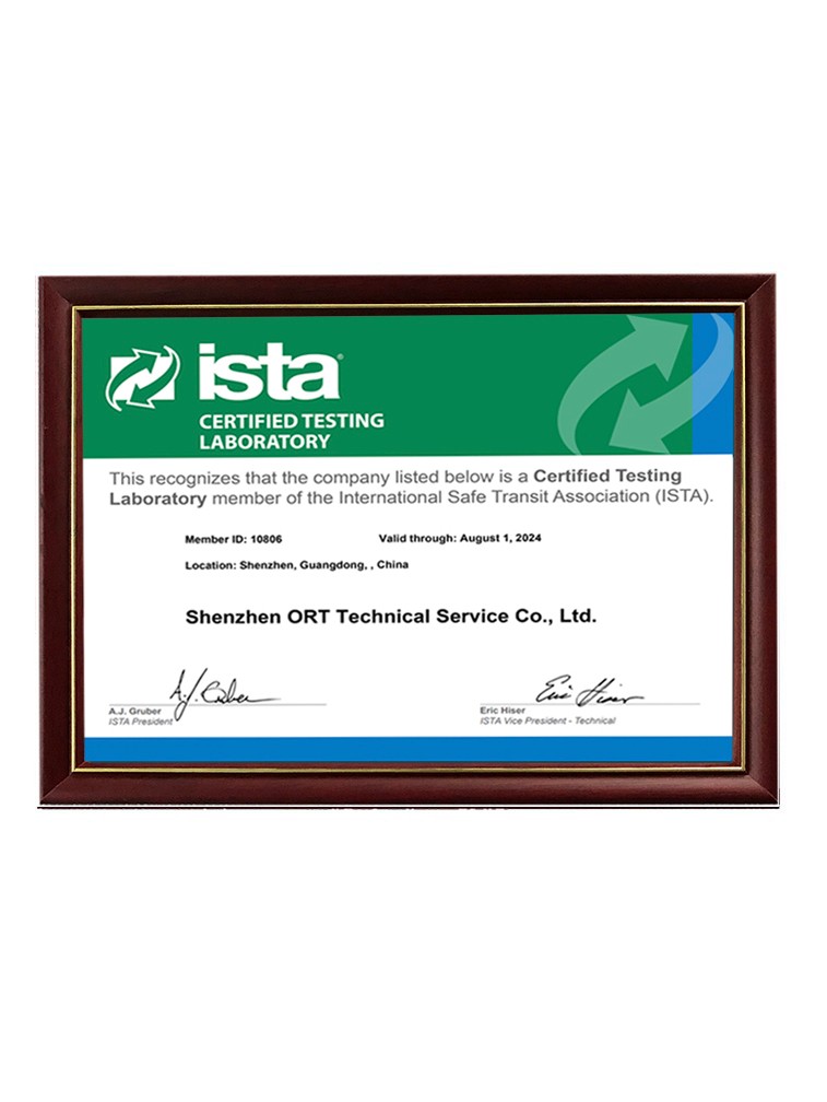 ISTA accredited laboratory certificate