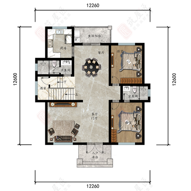 6室2厅欧式二层别墅分享，占地128平，畅享舒适乡居生活