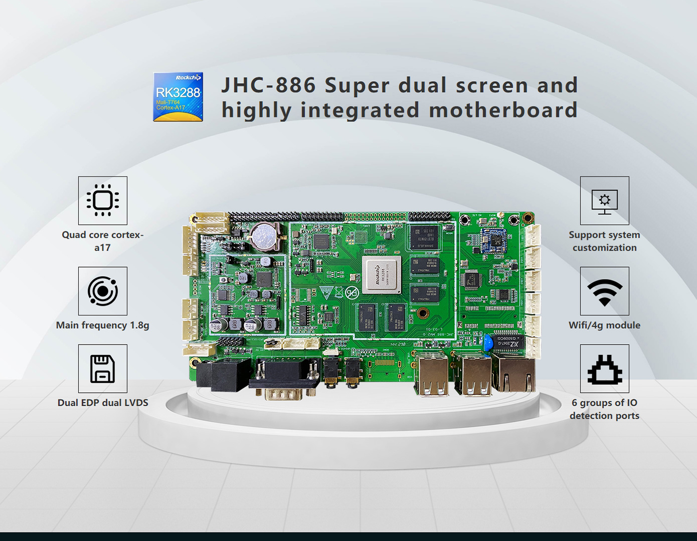 JHC-886 Super dual screen and highly integrated motherboard