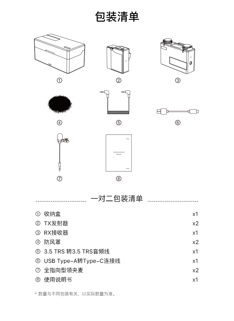 猛玛LARK150领夹麦克风无线一拖二 收音麦 