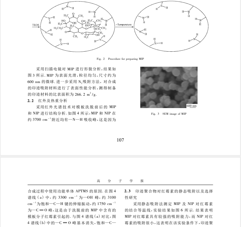 溶胶-凝胶法制备红霉素印记固相萃取材料及其选择性吸附