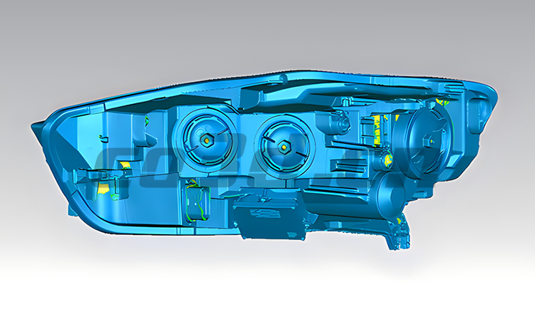 Three dimensional inspection of Audi lamps