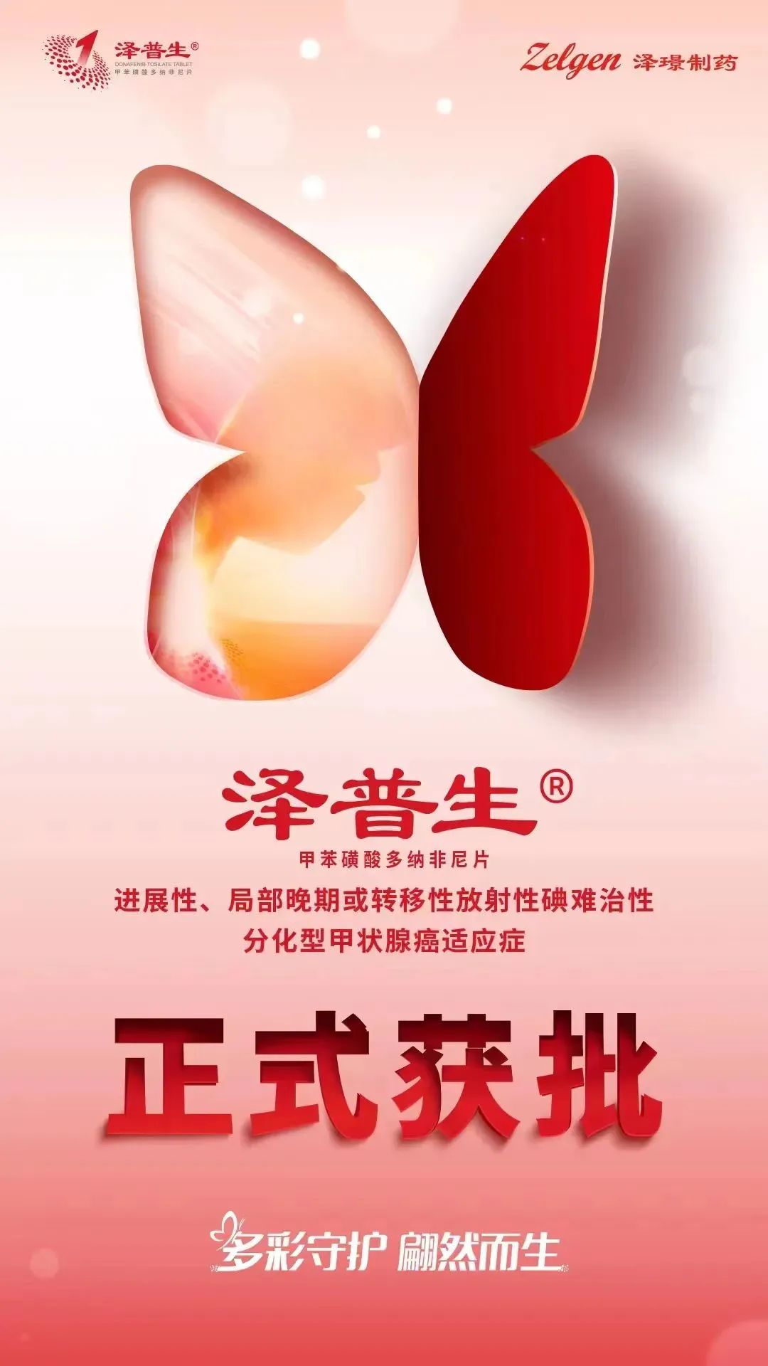 新适应症获批 泽璟制药甲苯磺酸多纳非尼片新适应症获得上市批准 | 产品上市 新适应症获批 泽璟制药甲苯磺酸多纳非尼片新适应症获得上市批准 | 产品上市