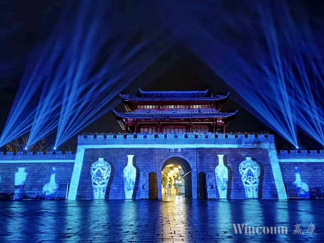瓷茶古镇揭开夜游经济新篇章，赢康科技参与“水木浮梁”光影秀