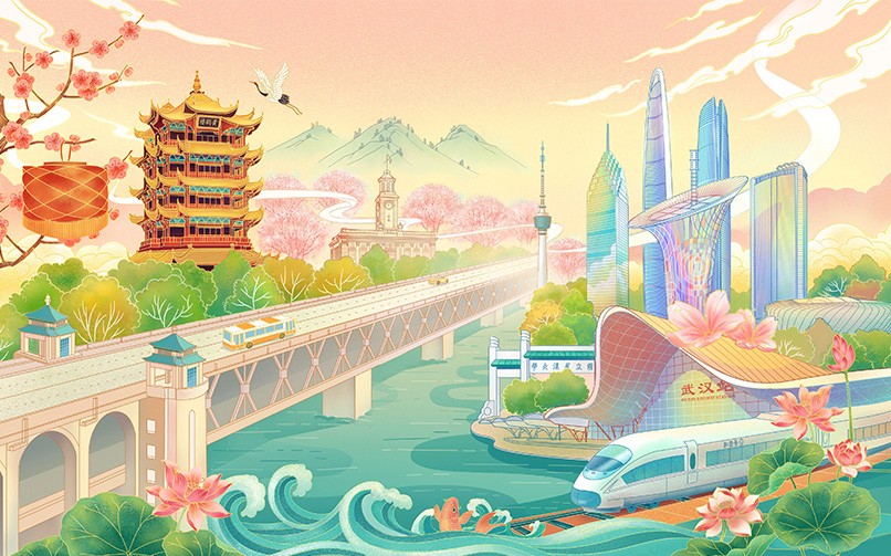 武汉城市插画​