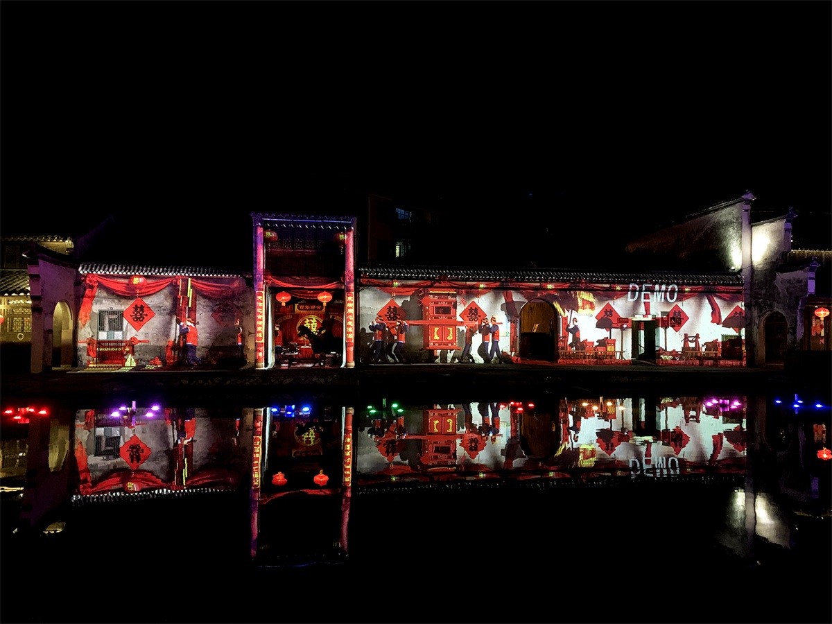 Wincomn participates in the Night Tour Projection of Nanxun Town(1)(1)