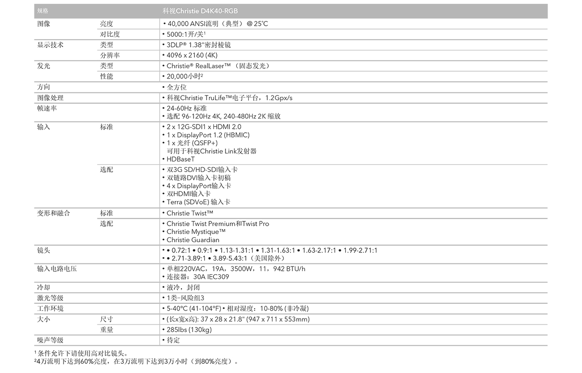 科视 Christie D4K40-RGB