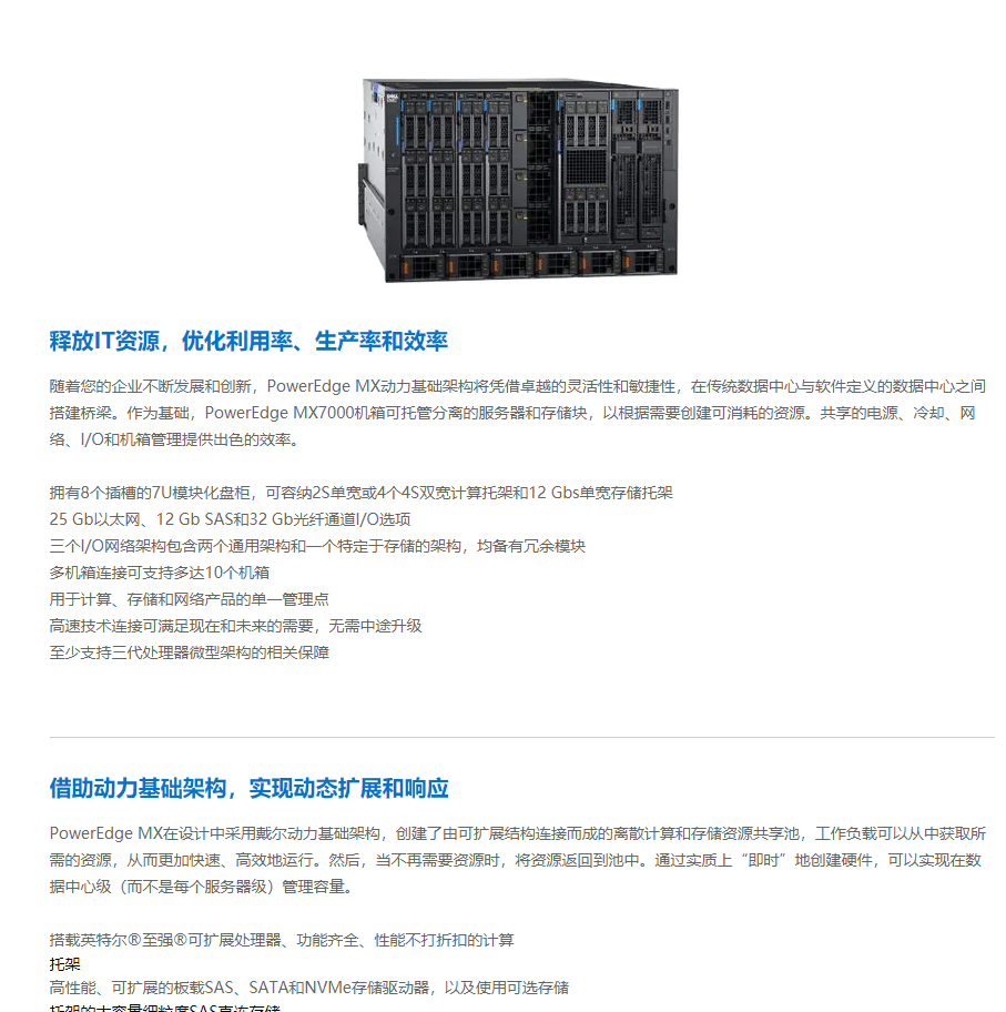 PowerEdge MX7000 模块化机箱
