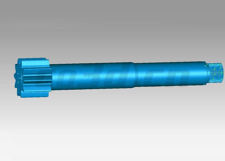 3D scanning of large mechanical gear shaft