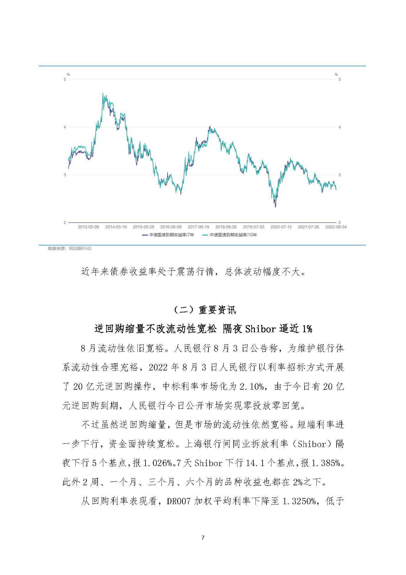 一周金融简讯20220808
