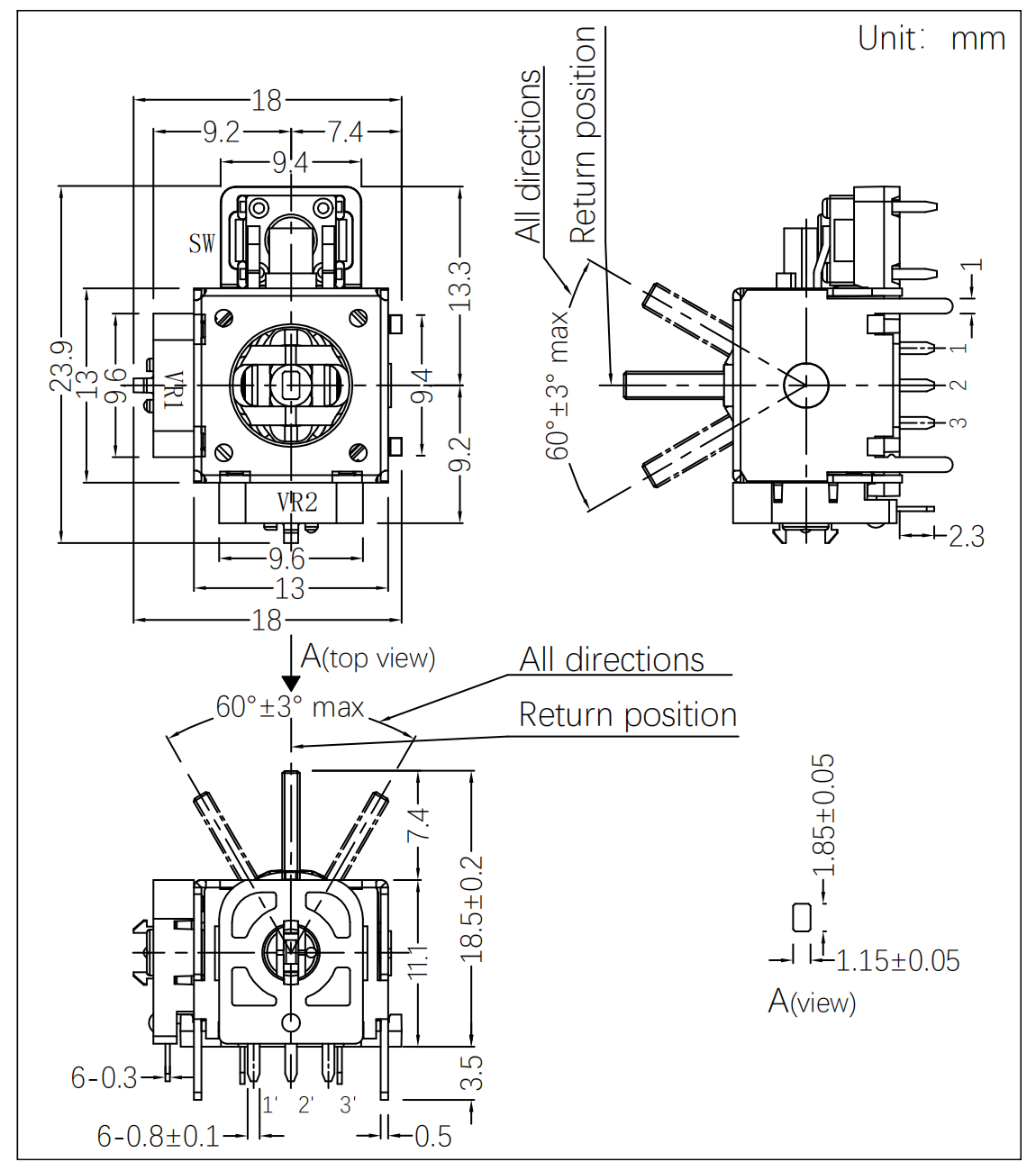 3D13A1N-T摇杆电位器
