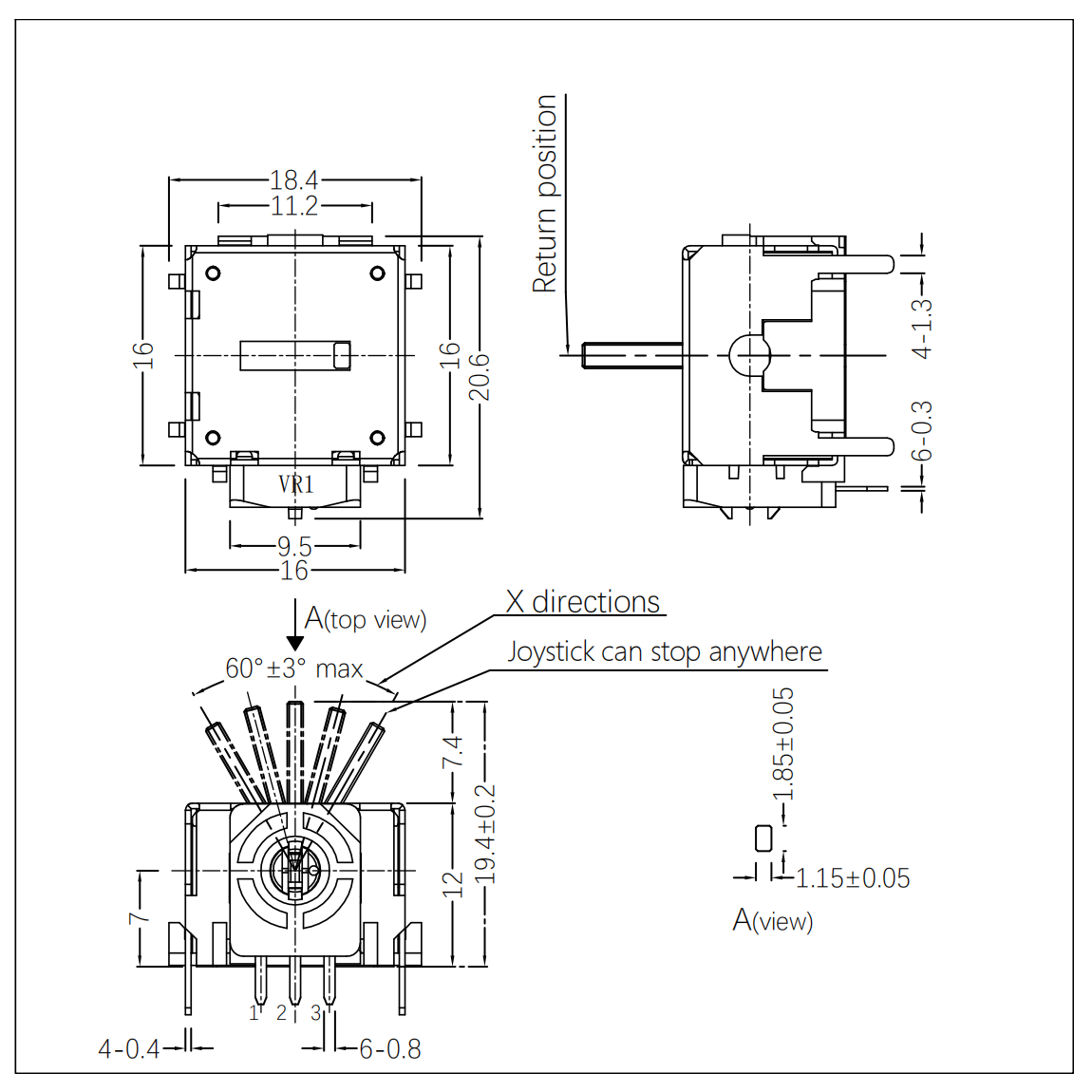 3D16C1-档位型摇杆电位器