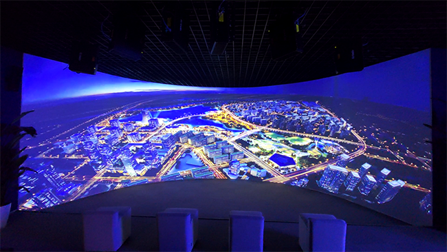 The immersion arc screen projection of CSCEC-JHTOWN exhibition hall uses Wincomn Krinda projector