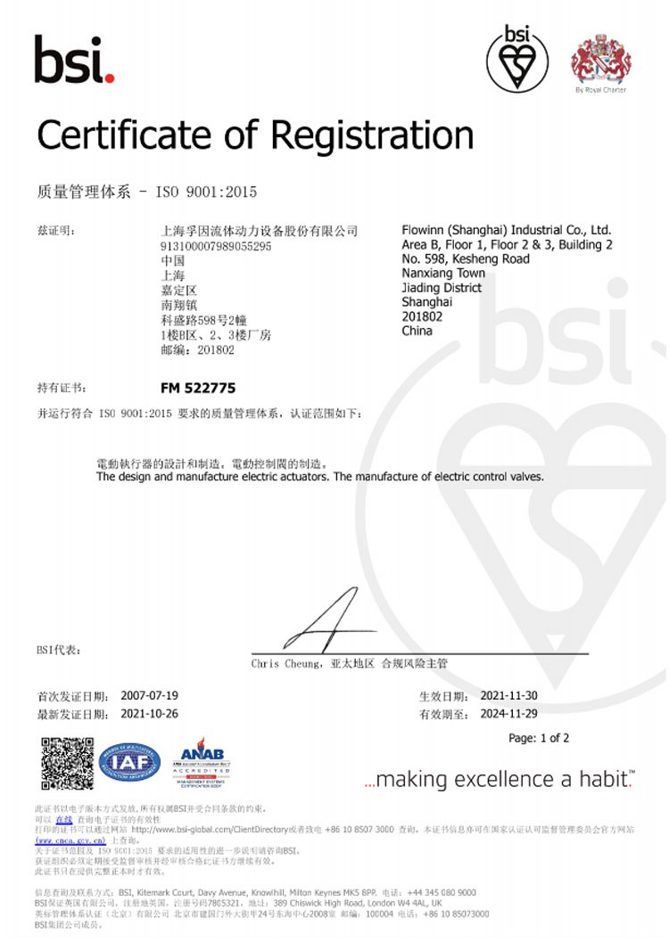 ISO 9001 品質體系管理