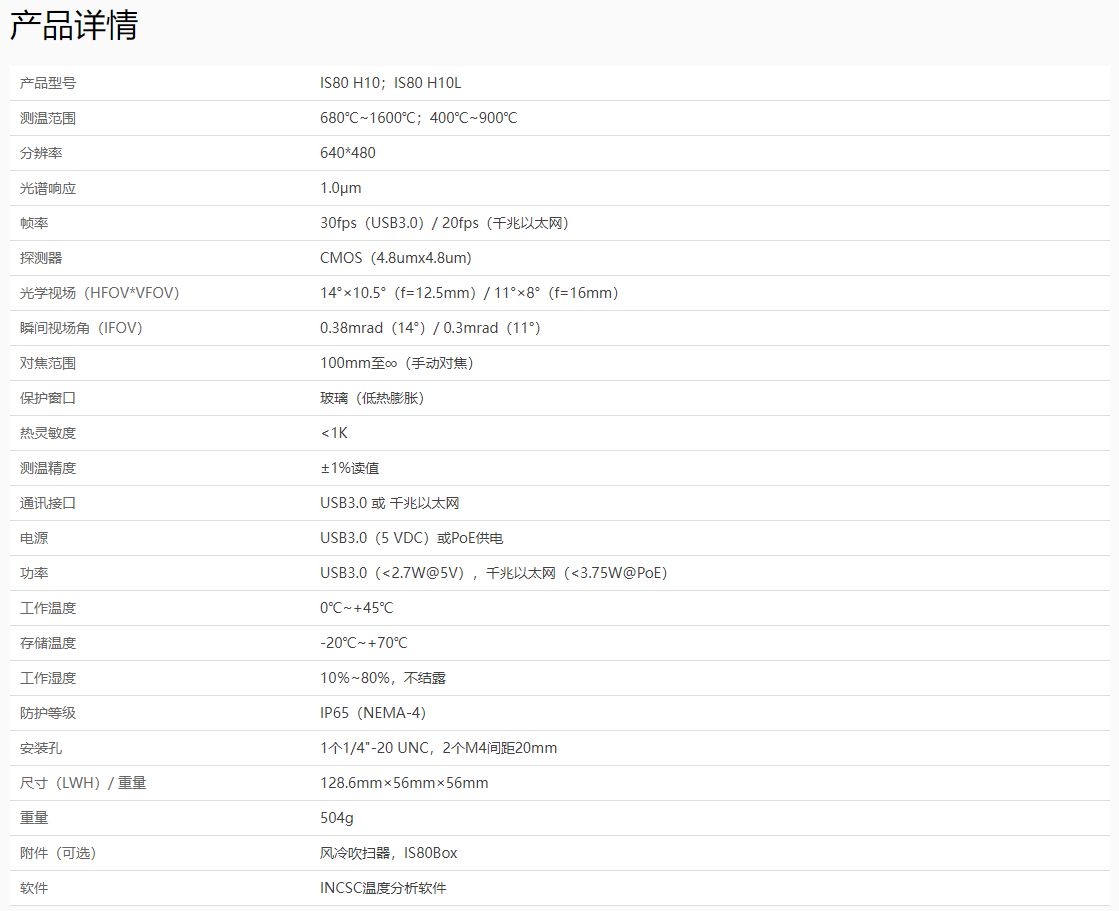 IS80 H10/H10L 在线高温热像仪