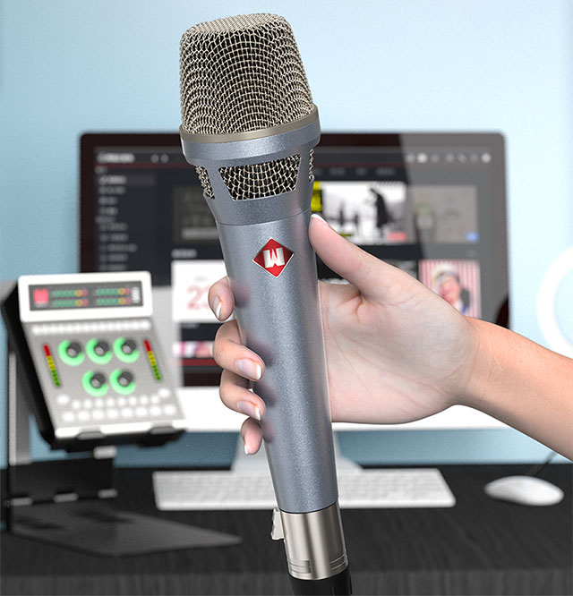 The sound of live music in the studio, HM200 capacitor mic makes the studio a live concert