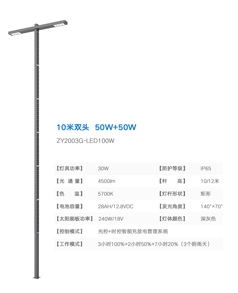 史福特勁剛系列抗風(fēng)耐寒定制一體化太陽能庭院燈30W園區(qū)路燈